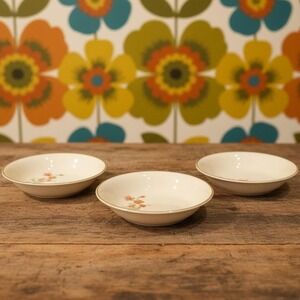 Universal Cambridge China Camwood Berry Bowls Ivory Flower Vintage American 3